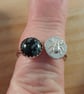 Sterling Silver Spider and Snowflake Obsidian Adjustable Ring (SKU060625) - Image 3