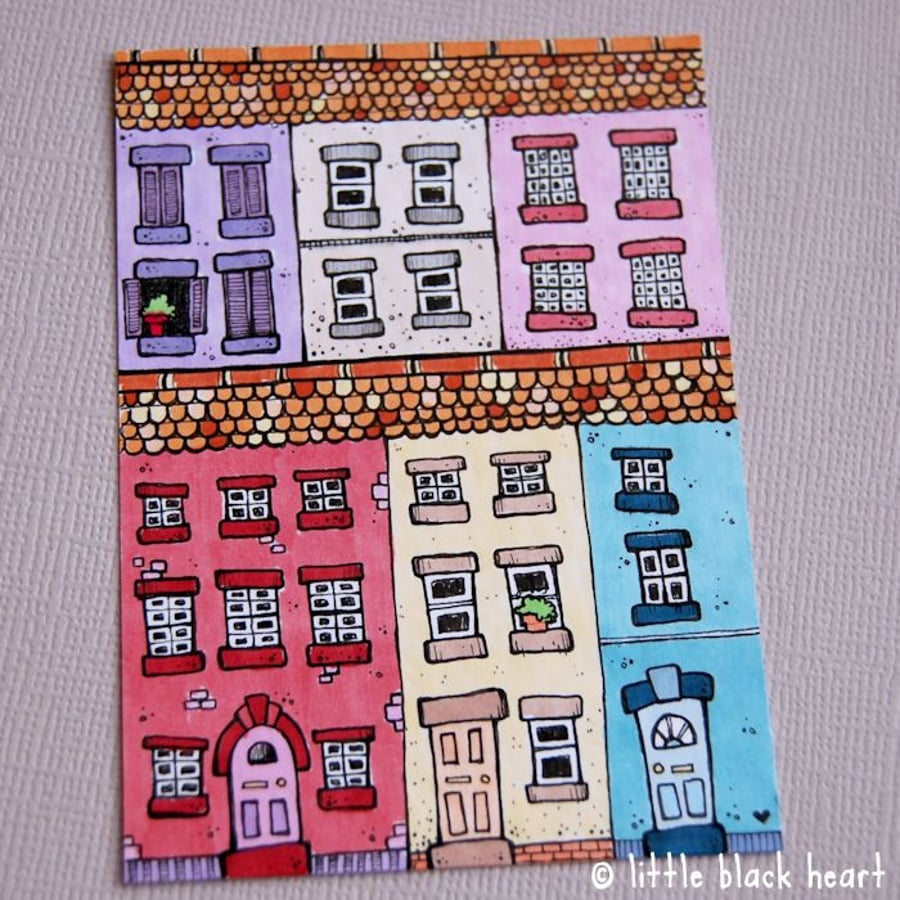 little houses - original aceo