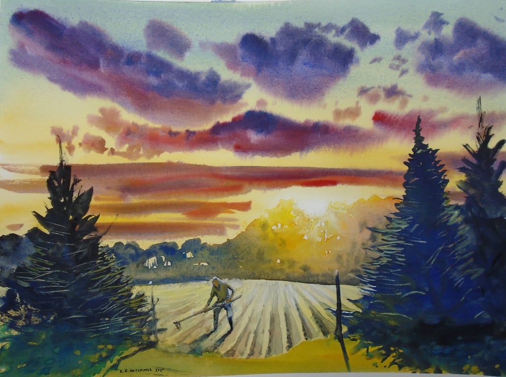 Painting from imagination (Original watercolour and Gouache) 12" x 10"