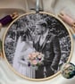 Custom Embroidered Photo Hoop Wedding Art Family Anniversary Flower Girl cotton