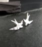 Sterling Silver Swallow Earrings, Gift for bird lover - Image 2