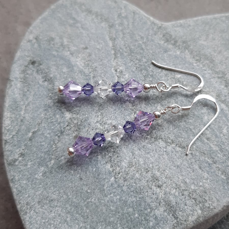 Sterling Silver Lilac Crystals With Swarovski® Elements