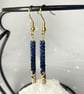 Dangle beaded dainty earrings, stick drop gold minimalist jewellery - Image 4