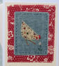 Pretty little hand-stitched hen card, floral print background - card to keep! - Image 2