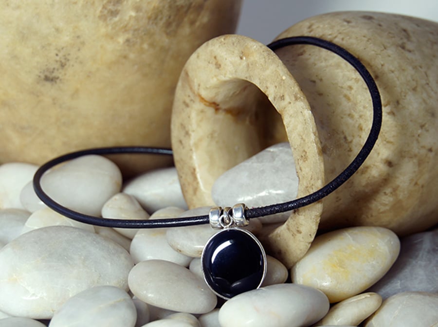 " Mystic Moment " .......Black Onyx and Silver Necklace