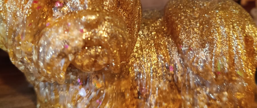 Golden Shihtzu resin gold leaf ideal birthday Christmas gift