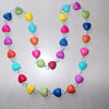 Multi-colour gemstone heart necklace