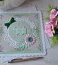 Especially for You Birthday Green Pink Daisy Flower 3D Luxury Handmade Card - Image 1
