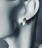 Large Sterling Silver Leaf Print Stud Earrings
