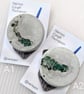 Summer Seconds Little Green Island Textile and Concrete Round 50mm Brooches - Image 5