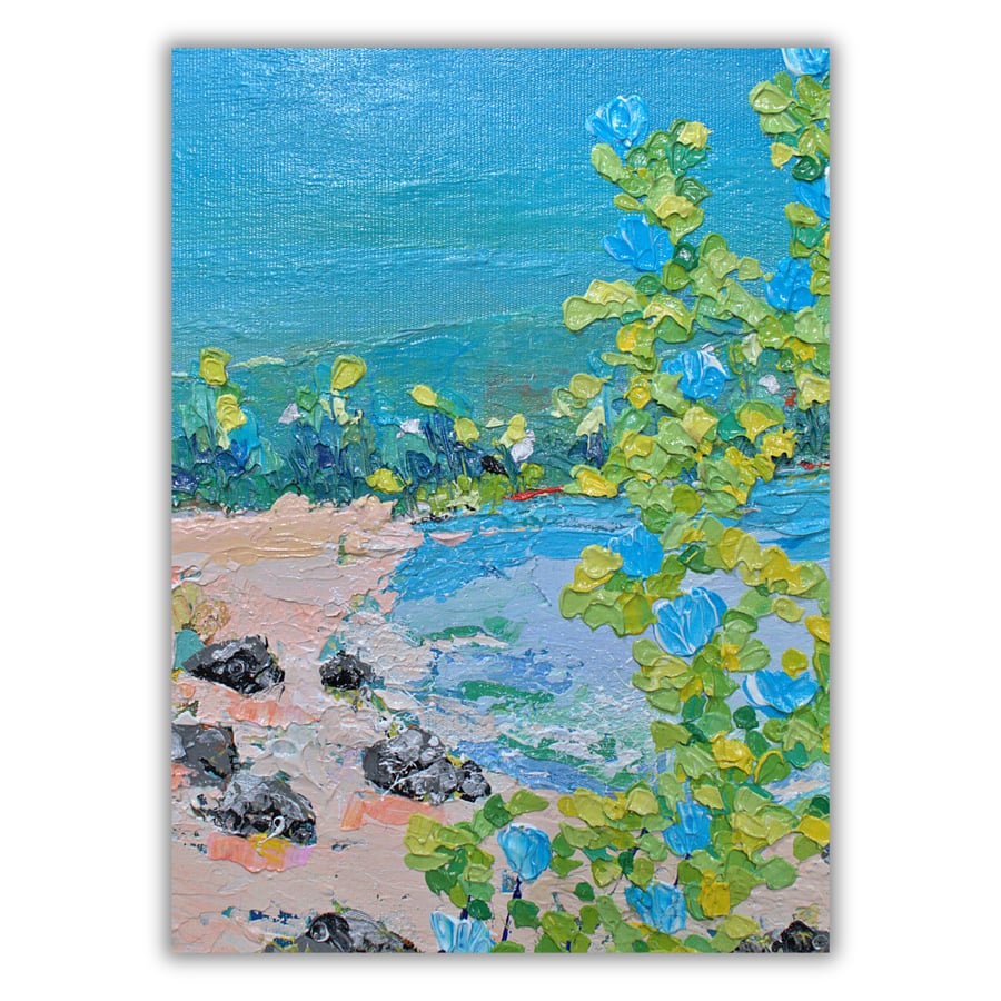 Beach painting - Scottish coast - acrylics - landscape art - letterbox gift