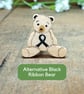 Skin Cancer Awareness Bear Pin, Handmade Black Ribbon Tiny Teddy Brooch - Image 9