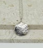 Reticulated Silver Disc Pendant with Polished Silver Drop