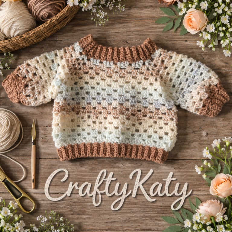 1-4 Months Baby Crochet Jumper Neutral Tones