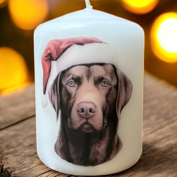 Christmas dog breed candle 8cm x 5.7cm home decor
