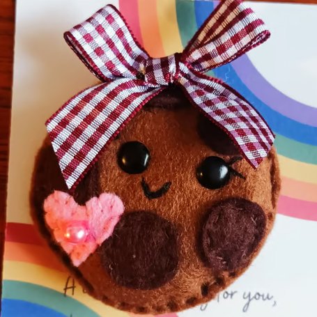 Felt 'Chocolate Chip Cookie' Pocket Hug & pocket hug card gift set (Brown)