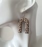 Arch Shaped Drop Statement Earrings in a Leopard Print Design - Image 2