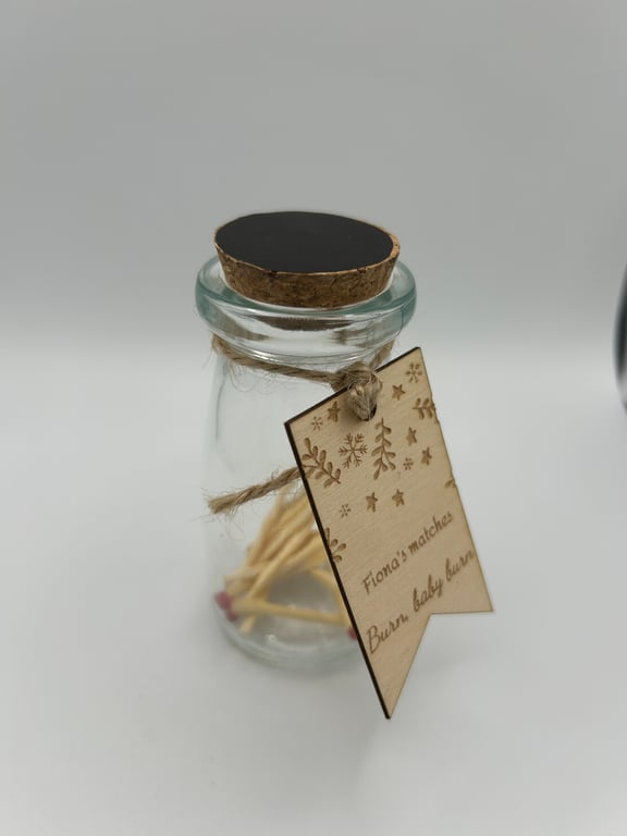 Personalised Wooden Match Jar