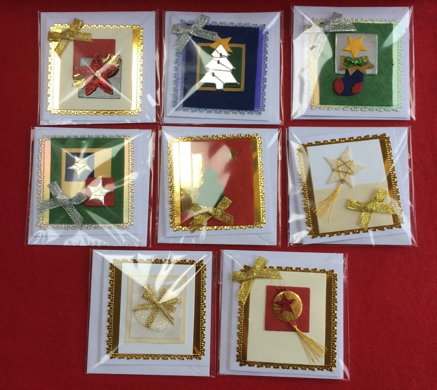 Set of 3D Luxury Handmade Christmas Gift Cards Pack Design 3 Poppy Kay Designs