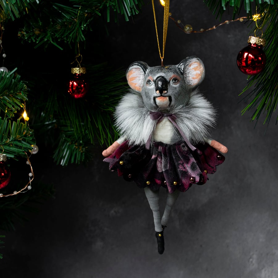 Jess the koala bear- an art doll hanging ornament