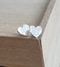 Sterling Silver Heart Stud Earrings, Small Studs - Image 1