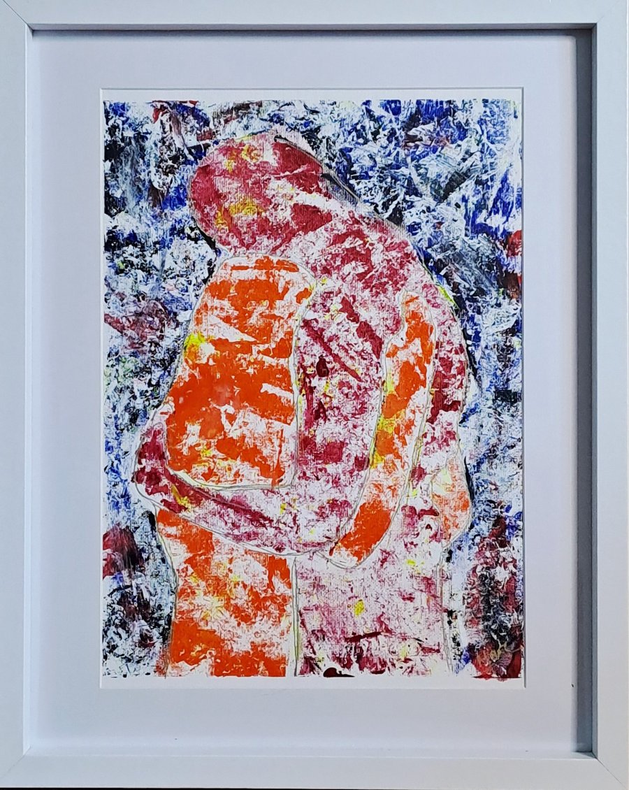 The Embrace – Original Abstract Figurative Acrylic Painting
