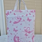 FAIRIES Party Gift Bags. Handmade in a cotton fabric. Pink