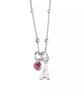 Sterling Silver Personalised Necklace Initial and Birthstone Charm Necklace 
