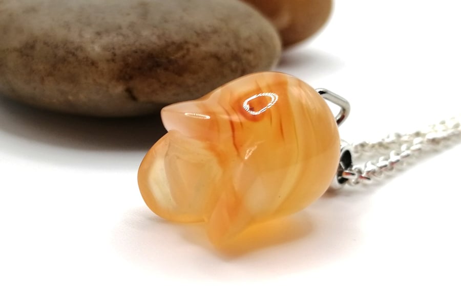 Agate Rose Necklace