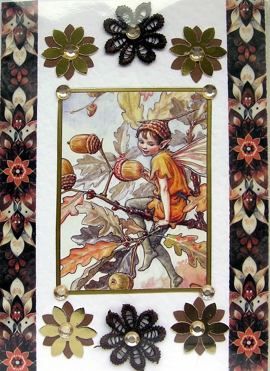 Fairy - Hand Crafted Decoupage Greeting Card - Blank - 3165