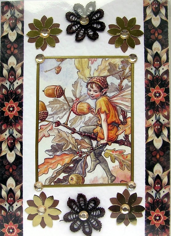 Fairy - Hand Crafted Decoupage Greeting Card - Blank - 3165