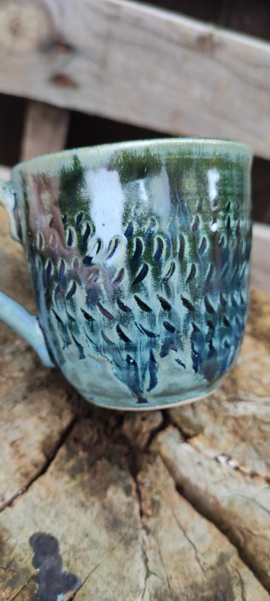 Greeny textured cup