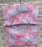 Swan Cotton Fabric Peg Bag in pink