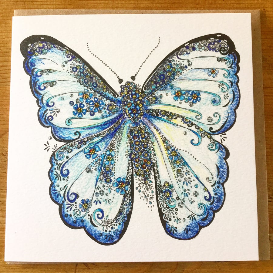 Blue Morpho Butterfly Greeting Card 