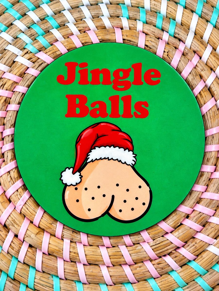 Jingle Balls Christmas Coaster – Funny Rude Christmas Gift – Novelty Festive