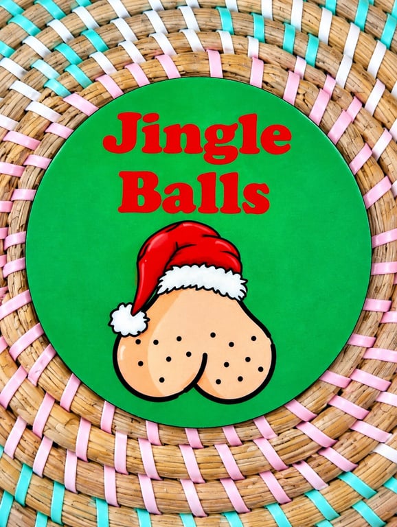 Jingle Balls Christmas Coaster – Funny Rude Christmas Gift – Novelty Festive