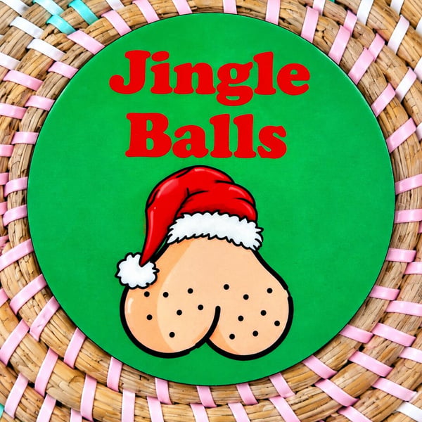 Jingle Balls Christmas Coaster – Funny Rude Christmas Gift – Novelty Festive