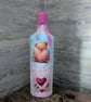 Bear design decoupage bottle