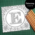 InitialLetter Colouring Card