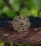 Macrame Bracelet with Labradorite brass flower and tourmaline  - Image 2