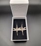 Antique Finish Silver Toned Dragonfly Drop Earrings - 925 Silver Ear Wires - Image 3
