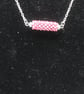 Triple bead necklace - silver and pink - Image 2