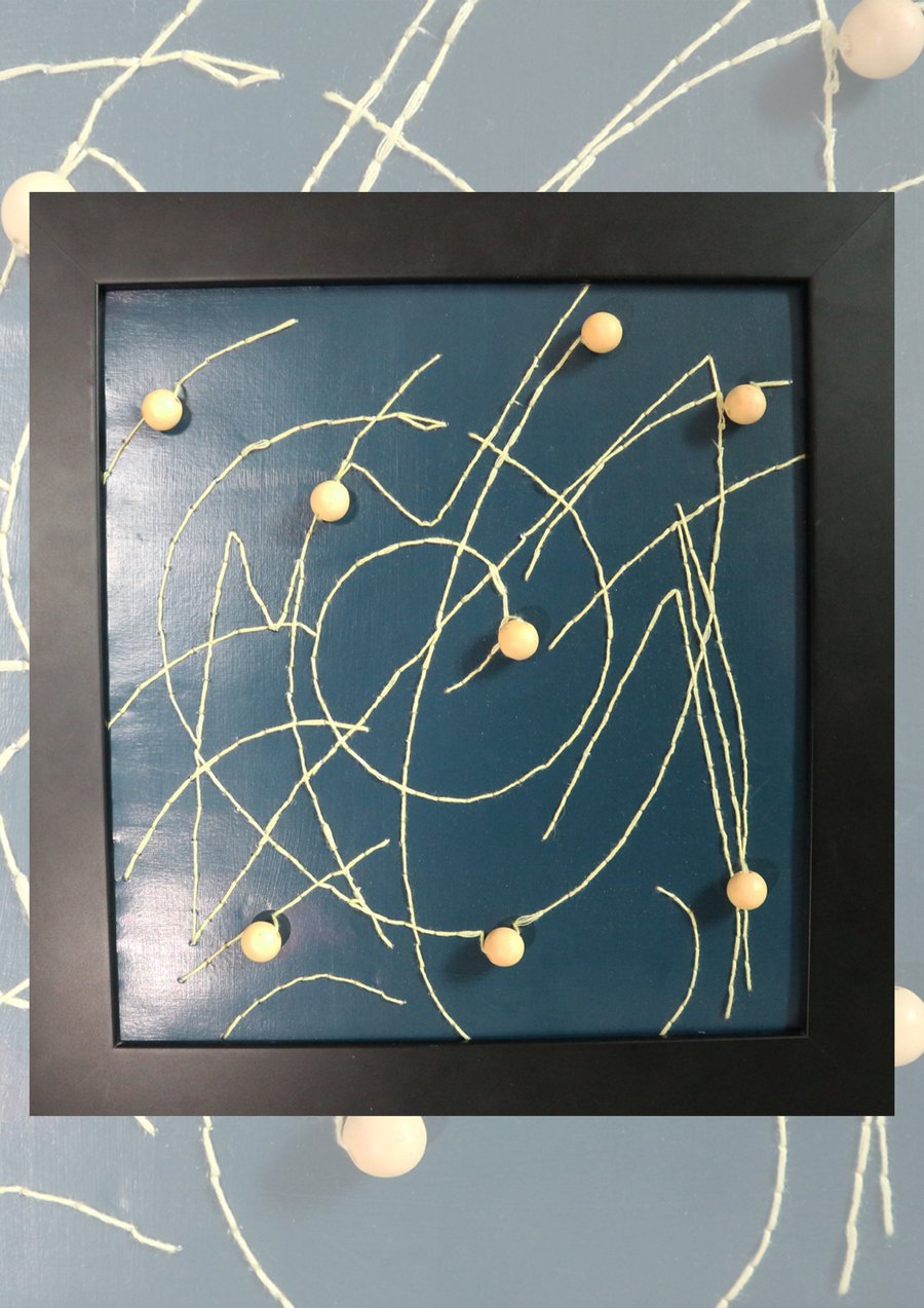 Hand sewn and beaded 'Triumph' abstract art