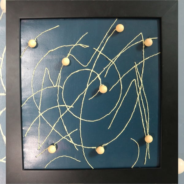 Hand sewn and beaded 'Triumph' abstract art