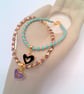 Bracelet with an Enamelled Heart Charm, Gift for Her, Bracelet, Heart Bracelet - Image 9