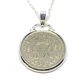 1950 Birthday Gift, 74th Lucky Sixpence Necklace, 74th Birthday Ideas, 74th 