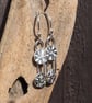 Unique Dangle Earrings, Silver Drop Earrings, Silver Disc Dangle Drop Earrings - Image 9