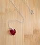 Necklace Swarovski Siam Heart Pendant on Sterling Silver Chain - Image 1