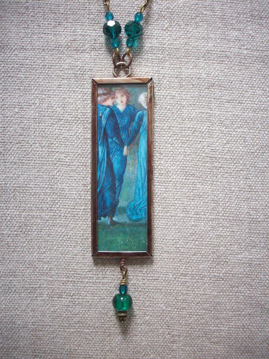 Edward Burne Jones "King Rene's Honeymoon" Art Necklace REVERSIBLE