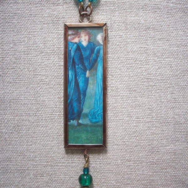 Edward Burne Jones "King Rene's Honeymoon" Art Necklace REVERSIBLE